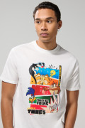 Camiseta de Looney Tunes crema clara cuello redondo