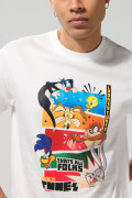 Camiseta de Looney Tunes crema clara cuello redondo