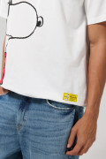 Camiseta crema oversize de Snoopy con cuello redondo
