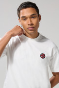 Camiseta oversize manga corta unicolor en tela gruesa