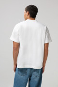 Camiseta oversize manga corta unicolor en tela gruesa