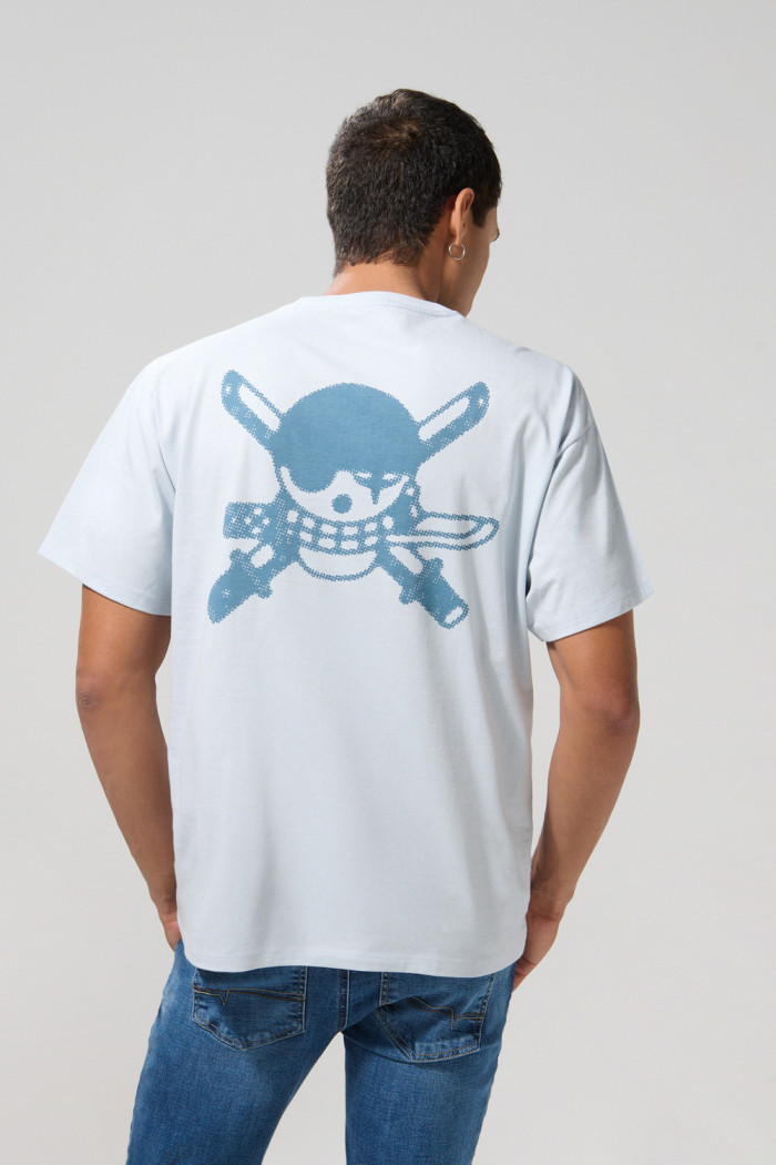 Camiseta azul clara oversize manga corta de One Piece