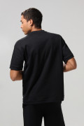 Camiseta oversize en algodón pesado unicolor manga corta