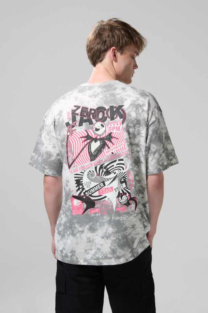 Camiseta de Nightmare Before Christmas crema tie dye