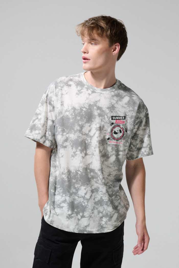 Camiseta de Nightmare Before Christmas crema tie dye