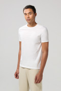 Camiseta unicolor ajustada con cuello redondo y puños en rib
