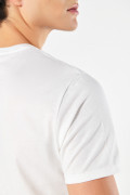 Camiseta unicolor ajustada con cuello redondo en algodón