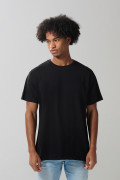 Camiseta unicolor en algodón con cuello redondo