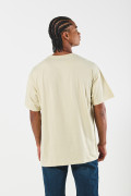 Camiseta kaki oversize con cuello redondo y diseño college