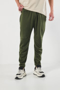Pantalón jogger unicolor con pinzas en rodilla