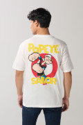 Camiseta crema clara manga corta con arte de Popeye