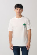 Camiseta crema clara manga corta con arte de Popeye