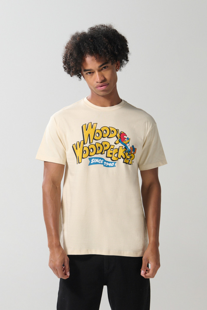 Camiseta del Pájaro Loco kaki clara con manga corta