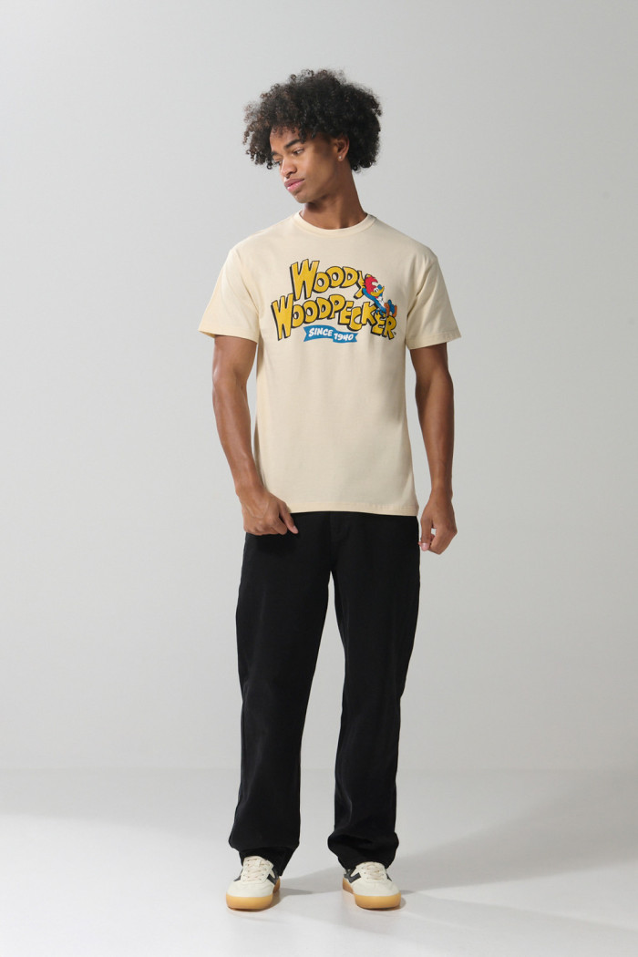 Camiseta del Pájaro Loco kaki clara con manga corta