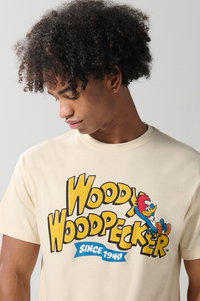 Camiseta del Pájaro Loco kaki clara con manga corta