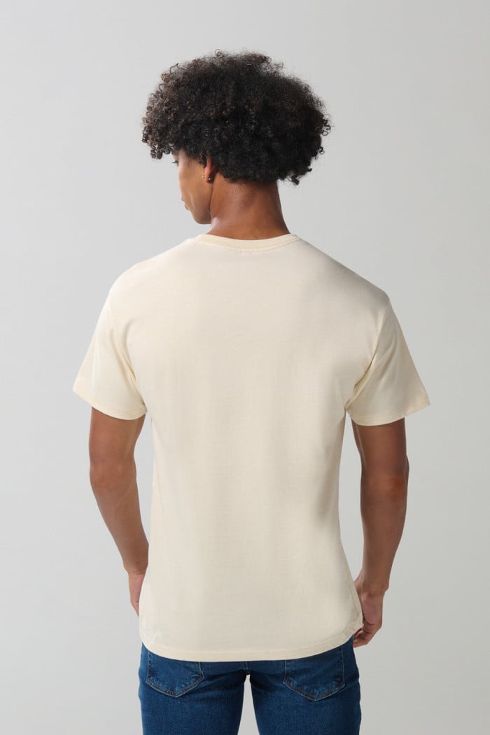Camiseta manga corta kaki clara con arte de Harvard

