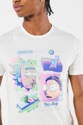 Camiseta de Rick and Morty crema con cuello redondo