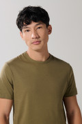 Camiseta verde oscura en algodón con manga corta