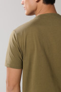 Camiseta verde oscura en algodón con manga corta