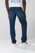 Jean bota recta 90´S azul oscuro con bolsillos y tiro bajo