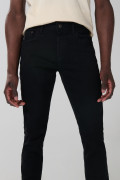 Jean skinny ceñido con bolsillos y tiro bajo negro