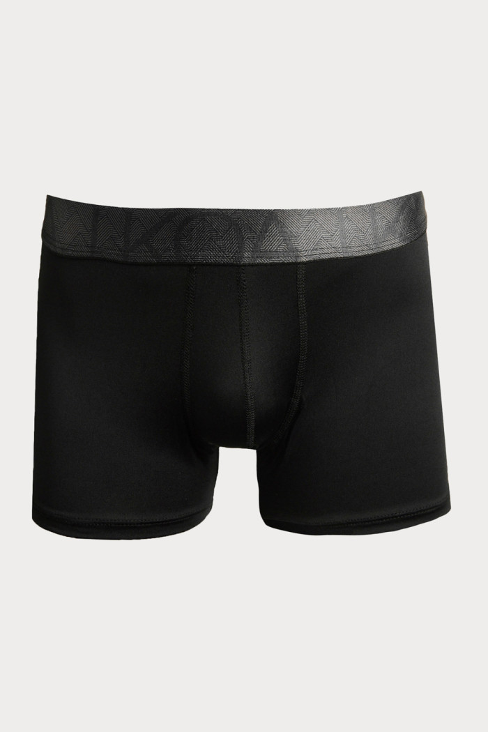 Bóxer brief-medio negro con parte delantera forrada