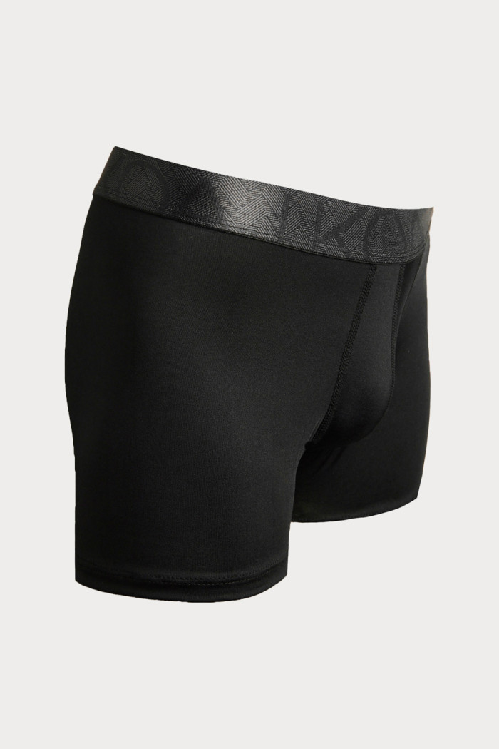 Bóxer brief-medio negro con parte delantera forrada