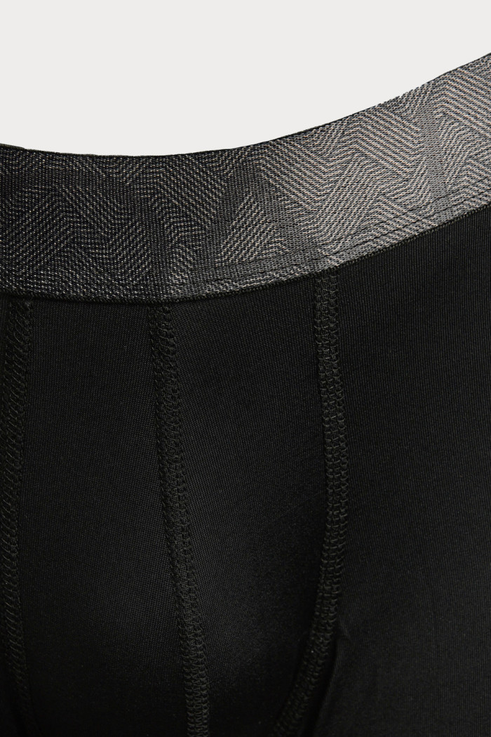 Bóxer brief-medio negro con parte delantera forrada