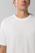 Camiseta con costura cruzada unicolor y manga corta