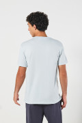 Camiseta ajustada unicolor en algodón con cuello redondo