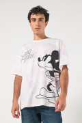 Camiseta oversize de Mickey lila tie dye con manga corta