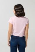 Camiseta rosada clara manga corta con arte de Looney Tunes