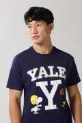 Camiseta unicolor cuello redondo de Snoopy & Yale
