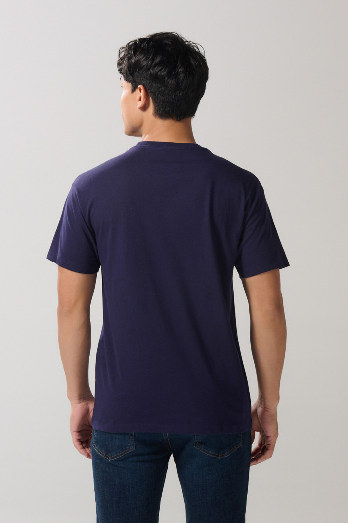 Camiseta unicolor cuello redondo de Snoopy & Yale
