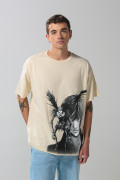 Camiseta oversize manga corta kaki de Death Note