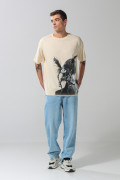 Camiseta oversize manga corta kaki de Death Note