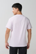 Camiseta en algodón manga corta unicolor con texto en frente