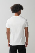 Camiseta en algodón unicolor con manga corta y bolsillo