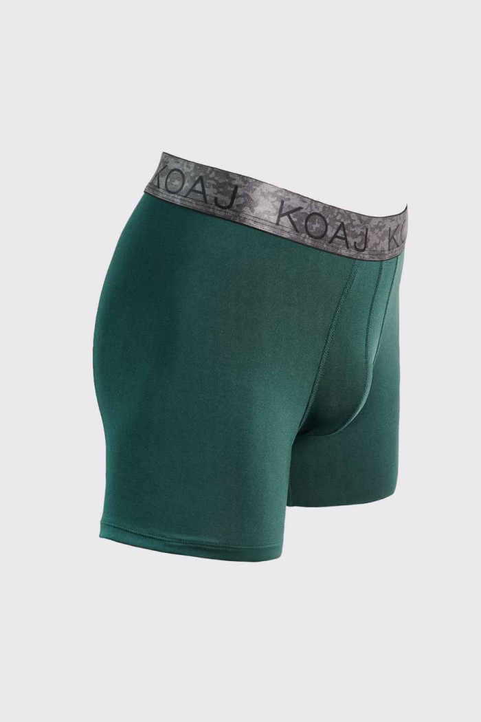 Bóxer midway brief-largo verde oscuro con costuras planas