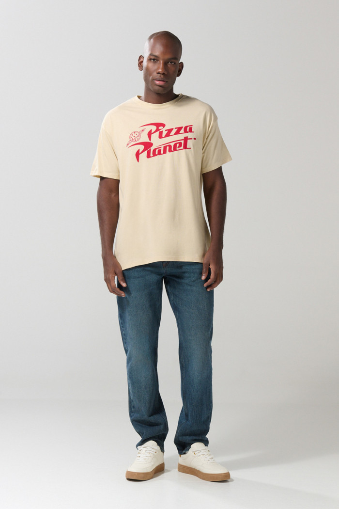 Camiseta manga corta oversize kaki con artes de Toy Story