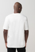 Camiseta en algodón college crema clara con manga corta