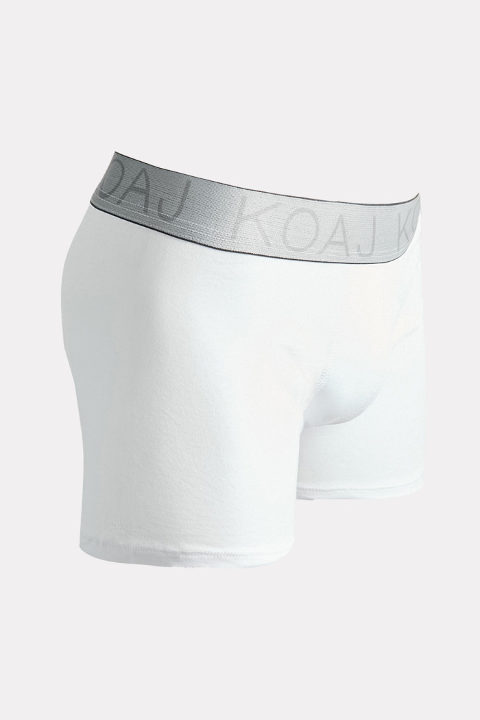 Bóxer blanco brief-medio en algodón con costuras planas