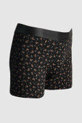 Bóxer midway brief-largo negro estampado en algodón