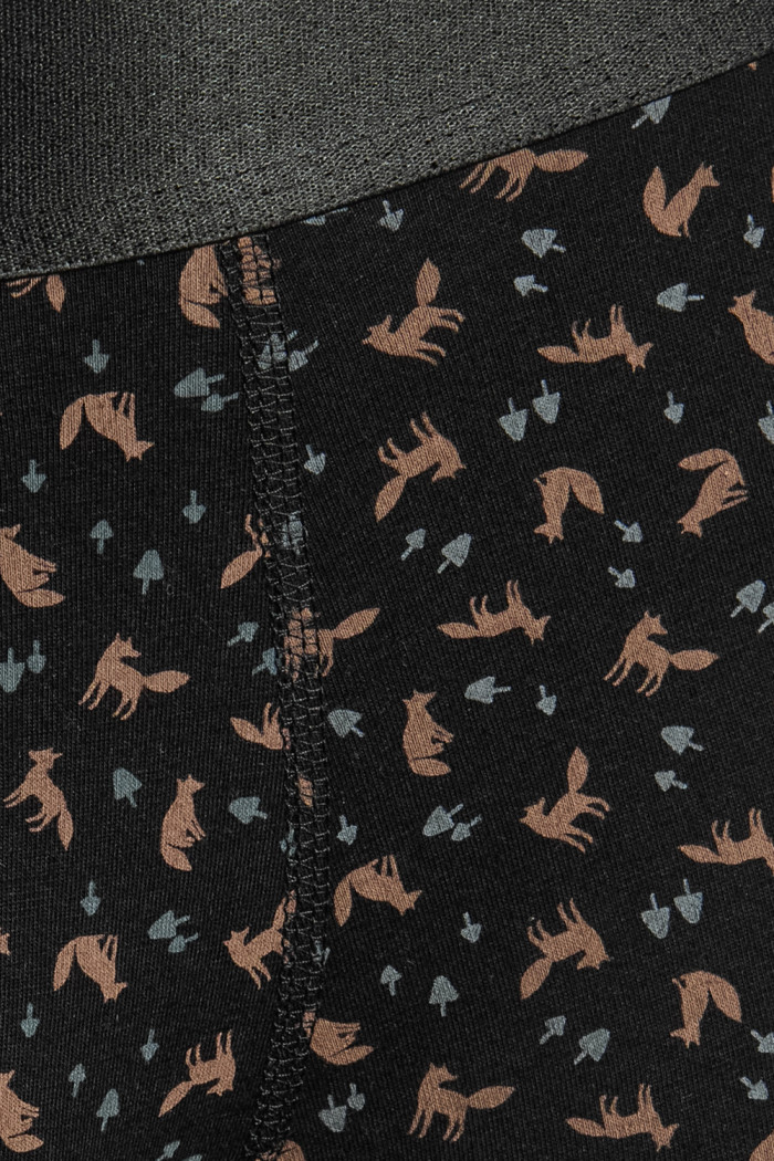 Bóxer midway brief-largo negro estampado en algodón