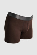 Bóxer café oscuro midway brief-largo en algodón