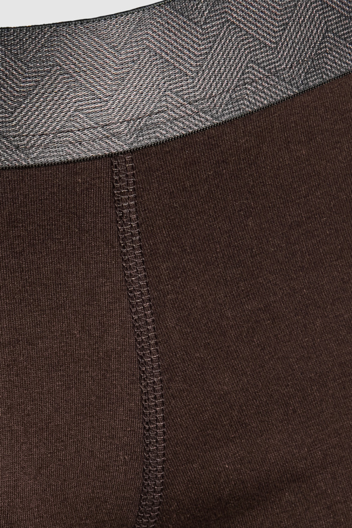 Bóxer café oscuro midway brief-largo en algodón