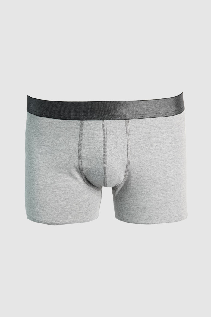 Bóxer en algodón brief-medio gris con cintura elástica