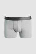 Bóxer en algodón brief-medio gris con cintura elástica