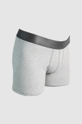 Bóxer en algodón brief-medio gris con cintura elástica