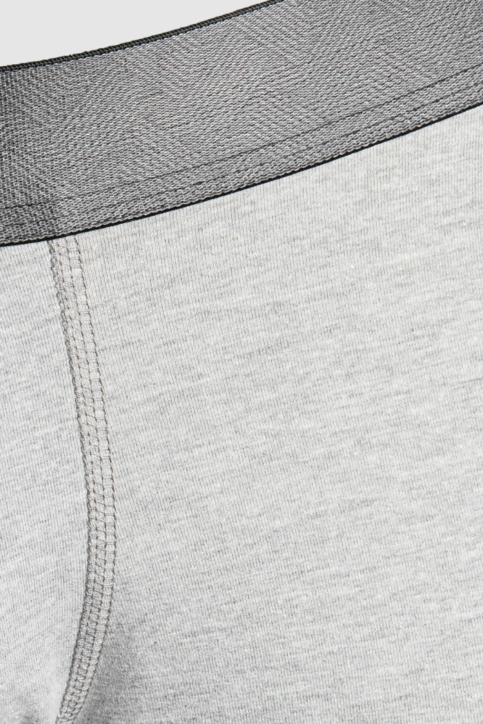 Bóxer en algodón brief-medio gris con cintura elástica